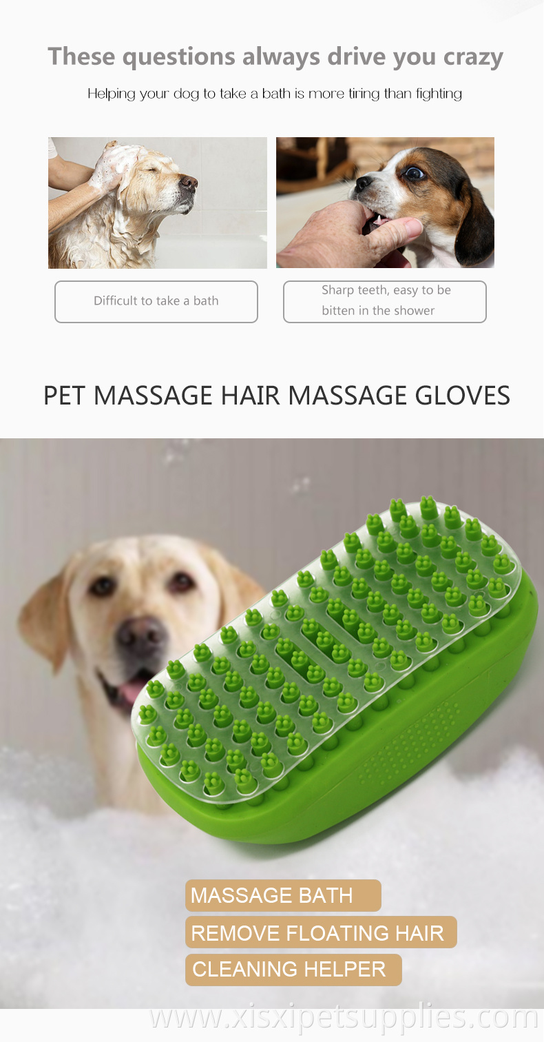 Factory Wholesale Portable Dog Shower Brush Pet Cat Dog Grooming Bath Brush